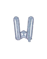 Foil Balloon Letter ''W'', 35cm, holographic