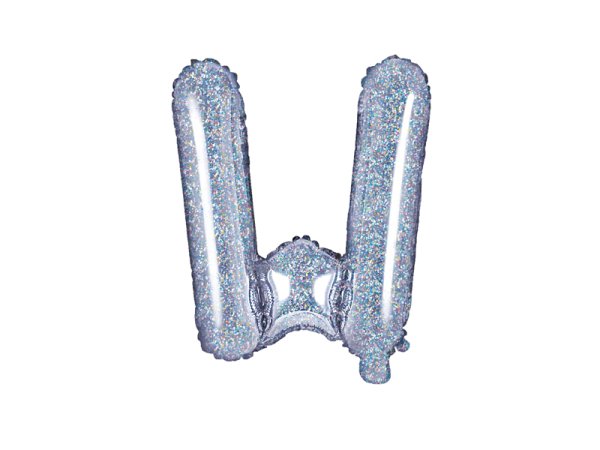 Foil Balloon Letter ''W'', 35cm, holographic