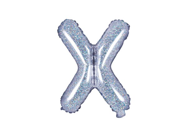 Foil Balloon Letter ''X'', 35cm, holographic