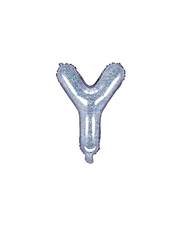 Foil Balloon Letter ''Y'', 35cm, holographic