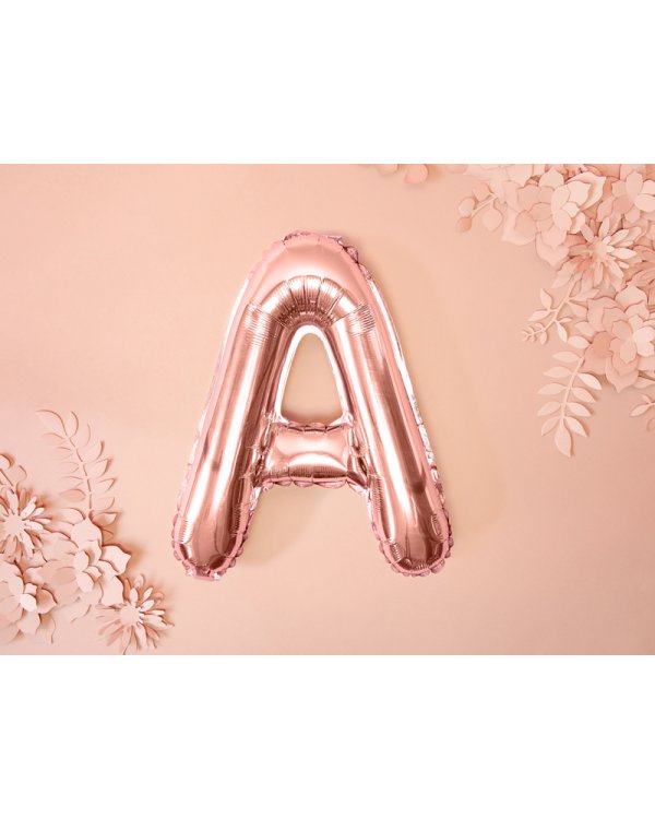 Foil Balloon Letter ''A'', 35cm, rose gold