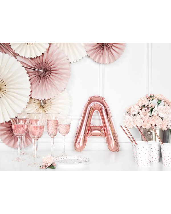 Foil Balloon Letter ''A'', 35cm, rose gold