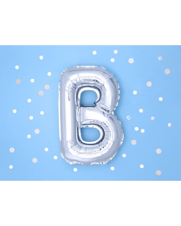 Foil Balloon Letter ''B'', 35cm, silver