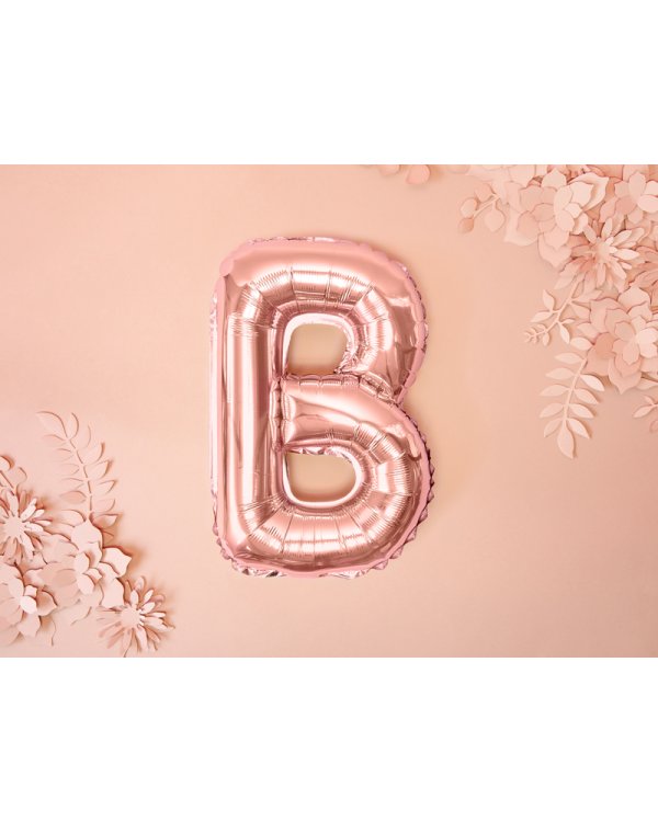 Foil Balloon Letter ''B'', 35cm, rose gold