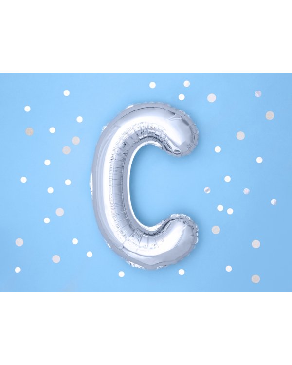 Foil Balloon Letter ''C'', 35cm, silver