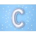 Foil Balloon Letter ''C'', 35cm, silver