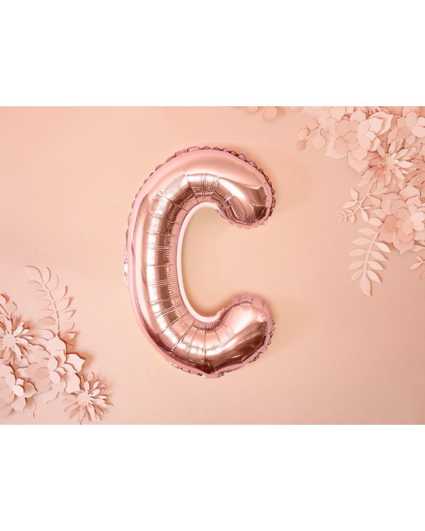 Foil Balloon Letter ''C'', 35cm, rose gold