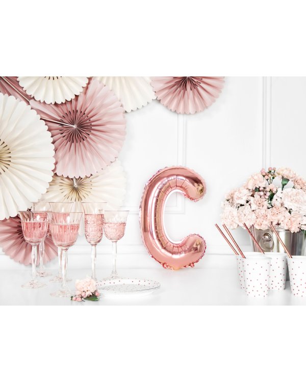 Foil Balloon Letter ''C'', 35cm, rose gold