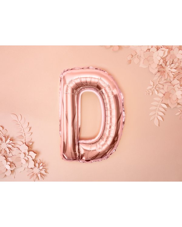 Foil Balloon Letter ''D'', 35cm, rose gold