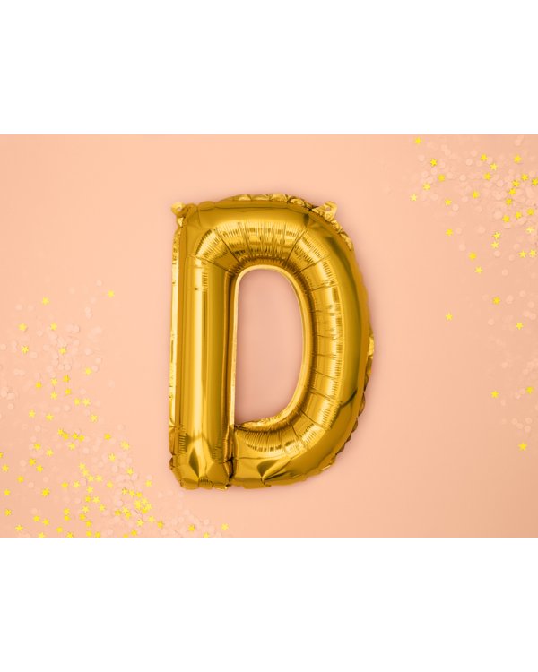 Foil Balloon Letter ''D'', 35cm, gold