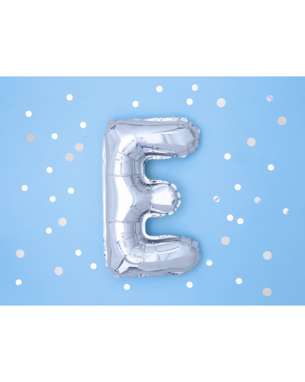 Foil Balloon Letter ''E'', 35cm, silver