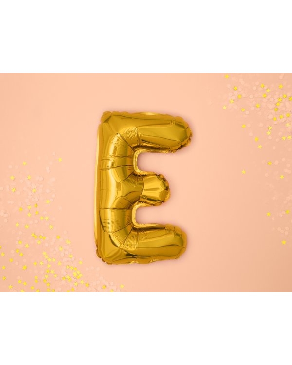 Foil Balloon Letter ''E'', 35cm, gold