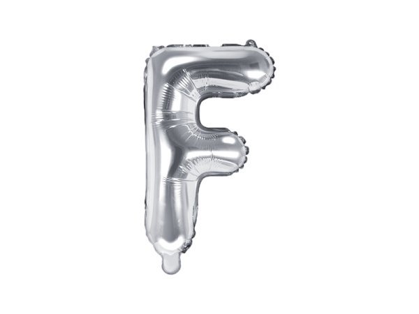 Foil Balloon Letter ''F'', 35cm, silver