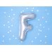Foil Balloon Letter ''F'', 35cm, silver