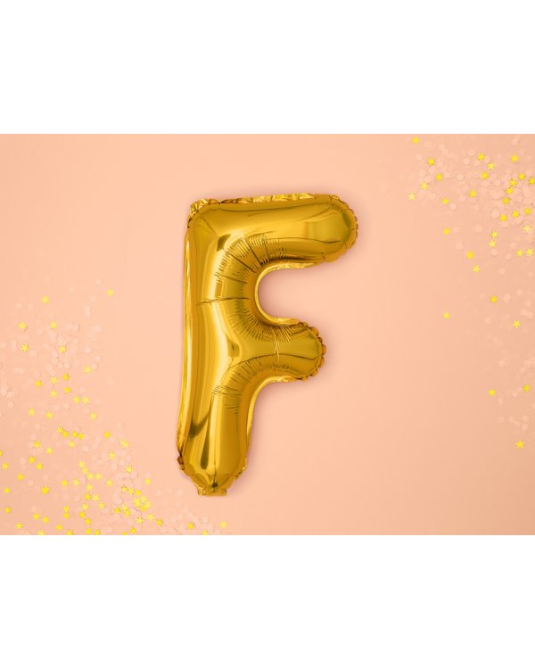 Foil Balloon Letter ''F'', 35cm, gold