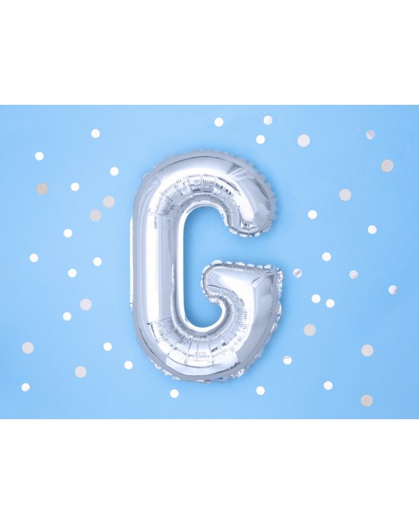 Foil Balloon Letter ''G'', 35cm, silver