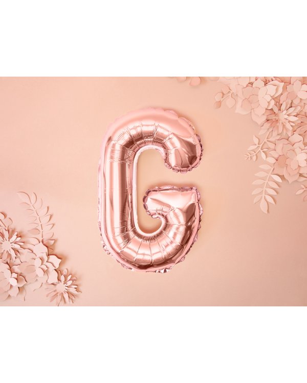 Foil Balloon Letter ''G'', 35cm, rose gold