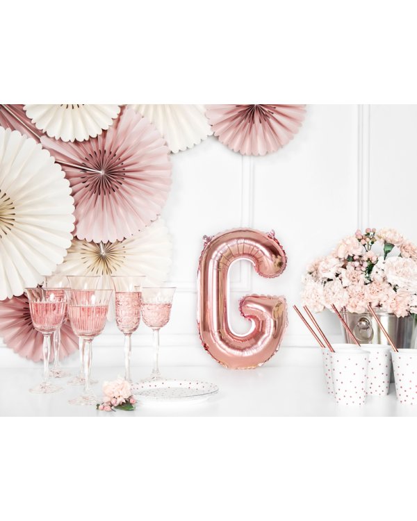Foil Balloon Letter ''G'', 35cm, rose gold