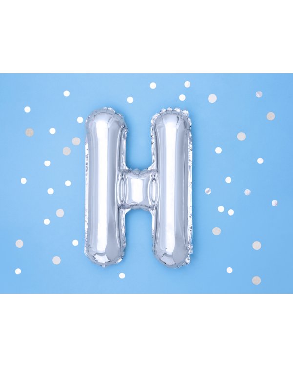 Foil Balloon Letter ''H'', 35cm, silver