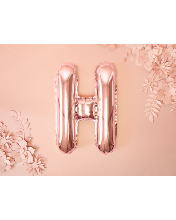 Foil Balloon Letter ''H'', 35cm, rose gold
