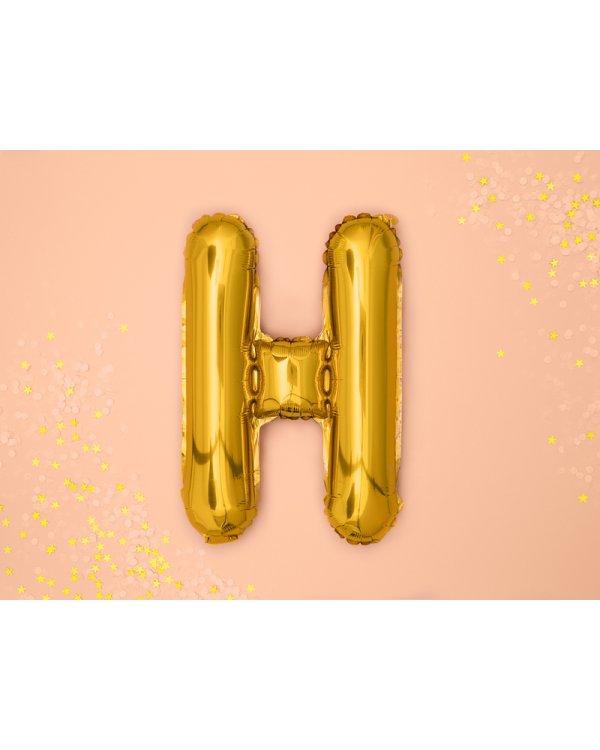 Foil Balloon Letter ''H'', 35cm, gold
