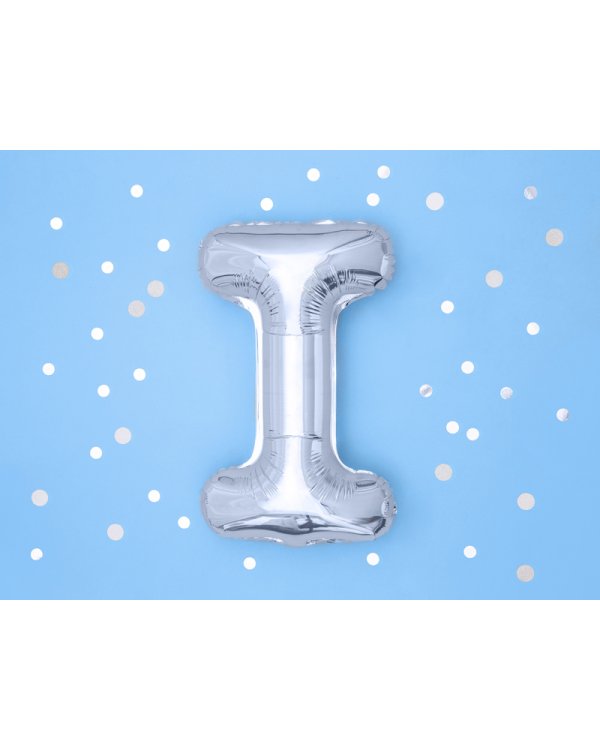 Foil Balloon Letter ''I'', 35cm, silver