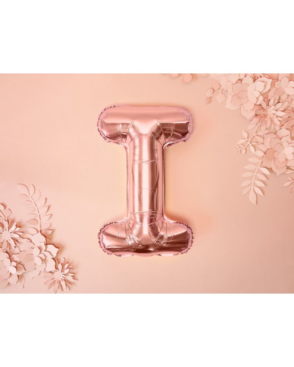 Foil Balloon Letter ''I'', 35cm, rose gold