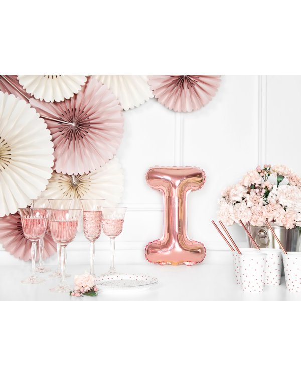 Foil Balloon Letter ''I'', 35cm, rose gold