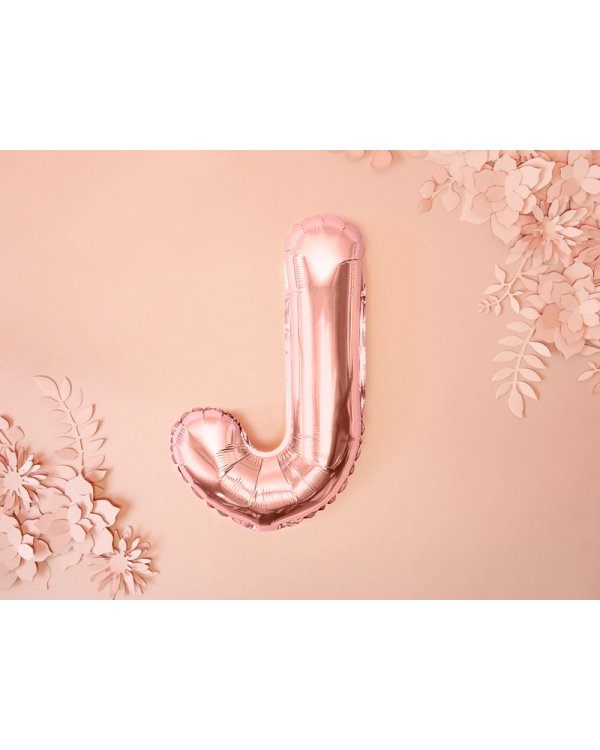 Foil Balloon Letter ''J'', 35cm, rose gold