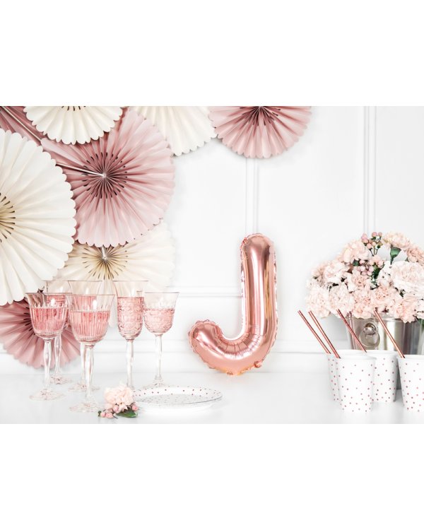 Foil Balloon Letter ''J'', 35cm, rose gold
