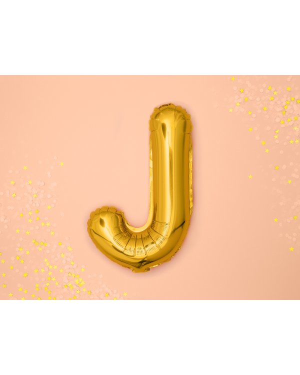 Foil Balloon Letter ''J'', 35cm, gold