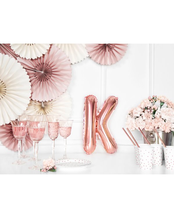 Foil Balloon Letter ''K'', 35cm, rose gold