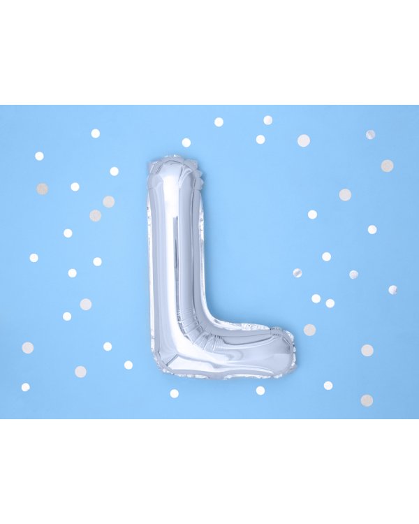 Foil Balloon Letter ''L'', 35cm, silver