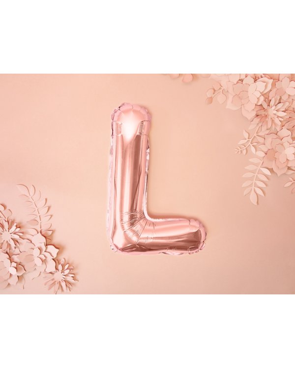 Foil Balloon Letter ''L'', 35cm, rose gold