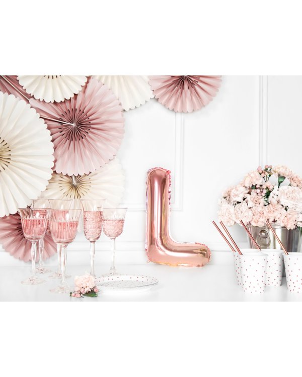 Foil Balloon Letter ''L'', 35cm, rose gold