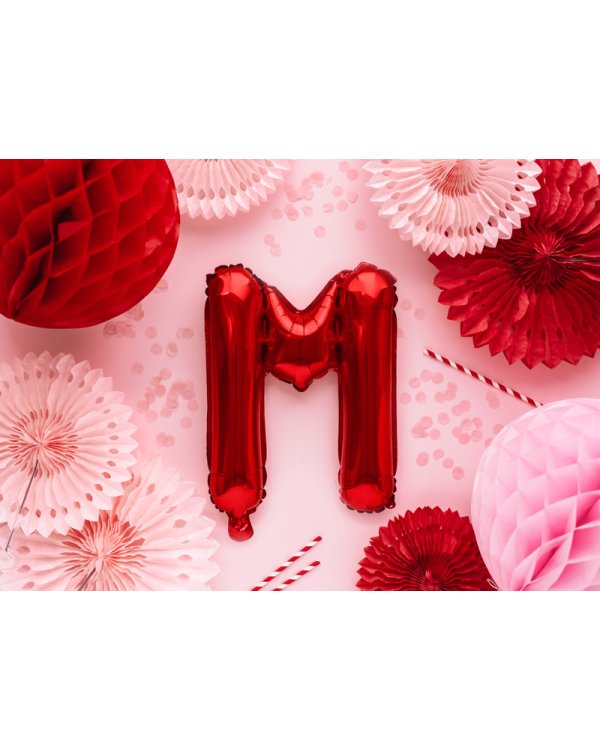 Foil Balloon Letter ''M'', 35cm, red