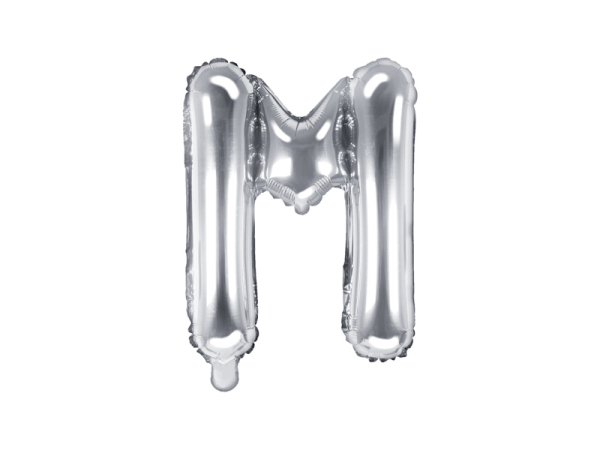 Foil Balloon Letter ''M'', 35cm, silver