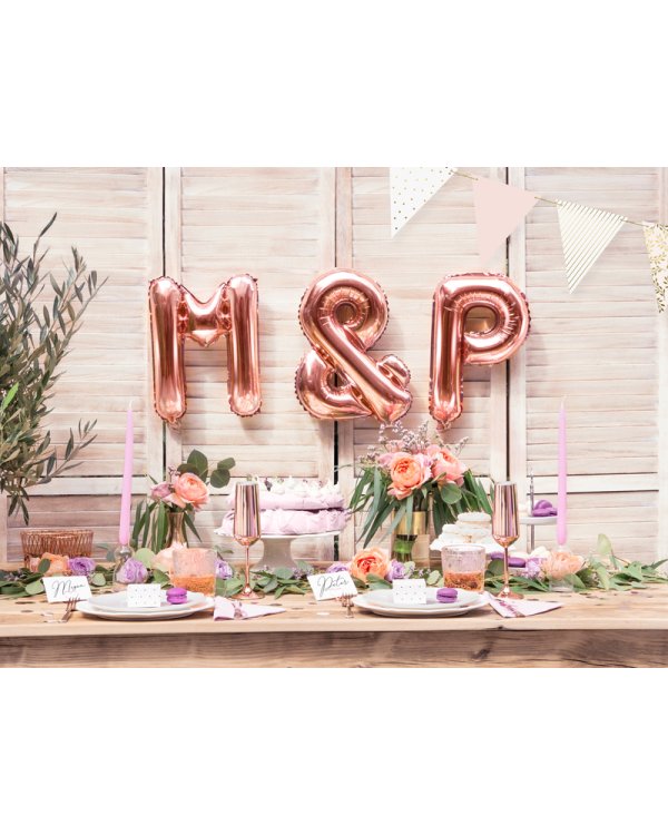 Foil Balloon Letter ''M'', 35cm, rose gold