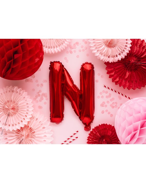 Foil Balloon Letter ''N'', 35cm, red
