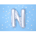 Foil Balloon Letter ''N'', 35cm, silver