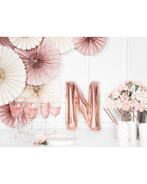 Foil Balloon Letter ''N'', 35cm, rose gold