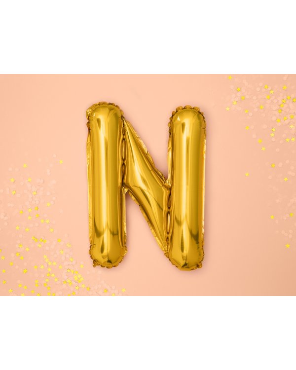 Foil Balloon Letter ''N'', 35cm, gold