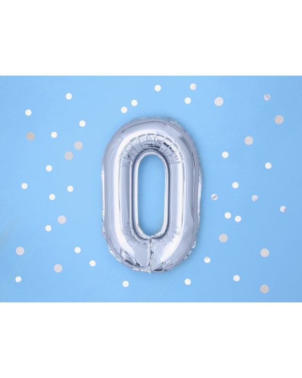 Foil Balloon Letter ''O'', 35cm, silver