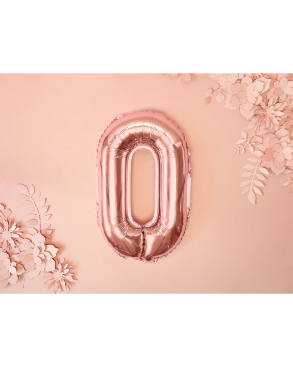 Foil Balloon Letter ''O'', 35cm, rose gold
