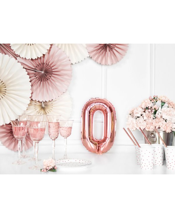 Foil Balloon Letter ''O'', 35cm, rose gold