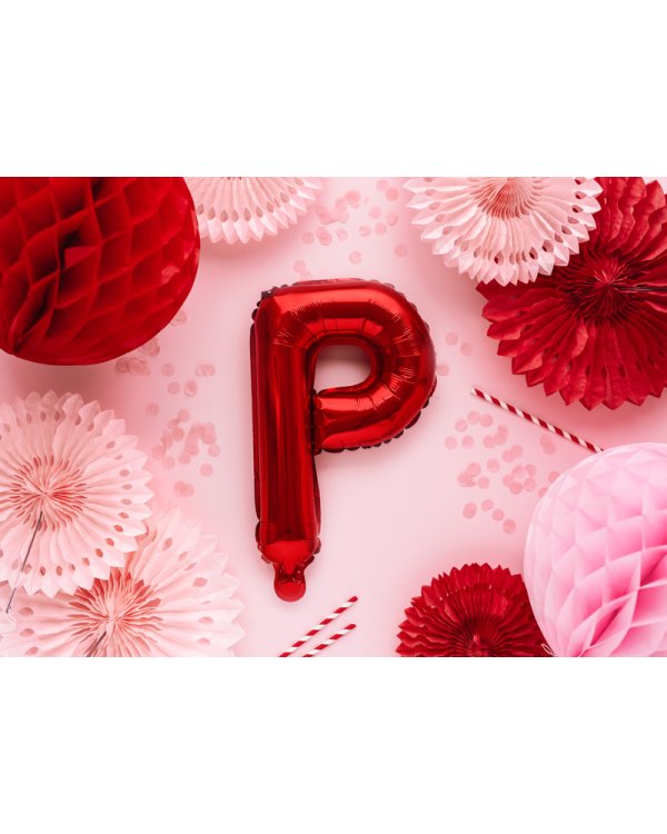 Foil Balloon Letter ''P'', 35cm, red