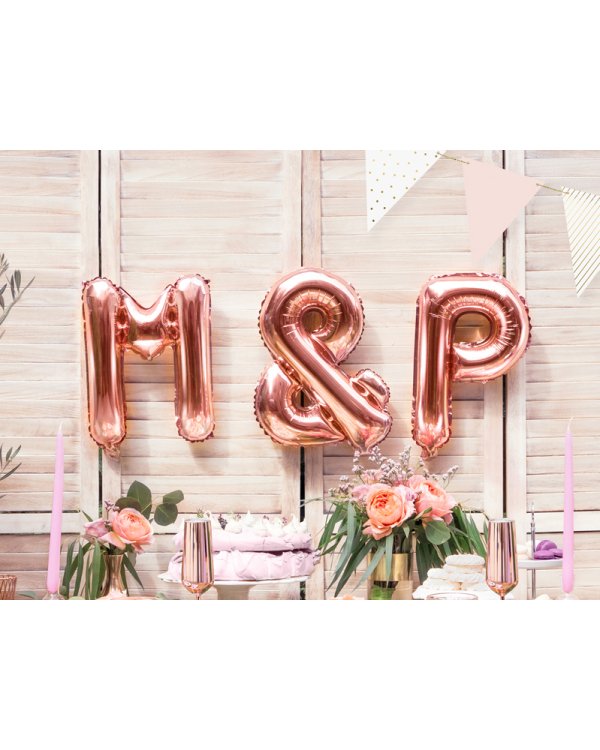 Foil Balloon Letter ''P'', 35cm, rose gold
