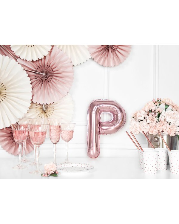 Foil Balloon Letter ''P'', 35cm, rose gold