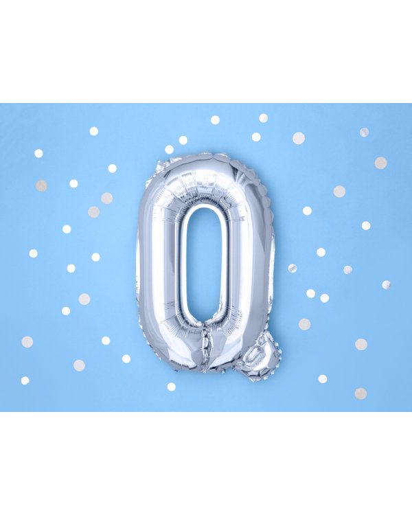 Foil Balloon Letter ''Q'', 35cm, silver