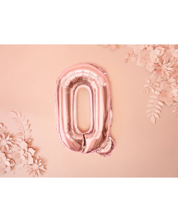 Foil Balloon Letter ''Q'', 35cm, rose gold